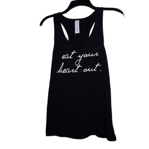 Forever21 black eat your heart out racer back tank